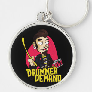 Drummer mit Drumsticks Schlüsselanhänger
