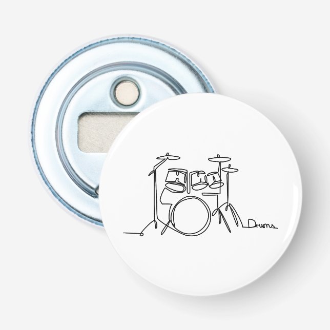 Drummer Music Design One-Line Drums Flaschenöffner (Vorderseite)