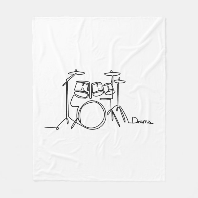 Drummer Music Design One-Line Drums Fleecedecke (Vorderseite)