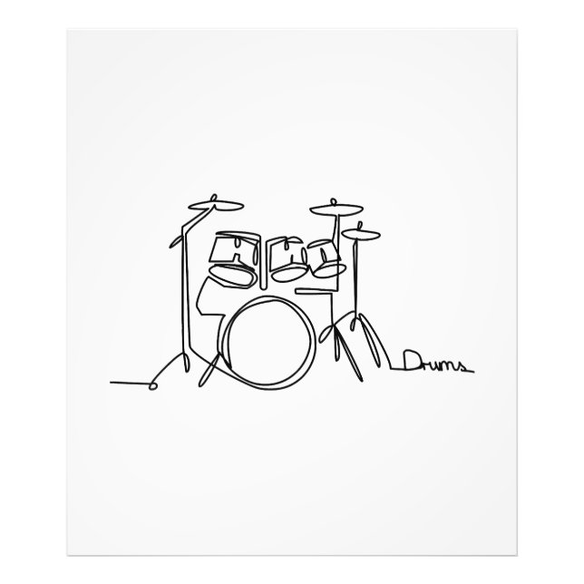 Drummer Music Design One-Line Drums Fotodruck (Vorne)