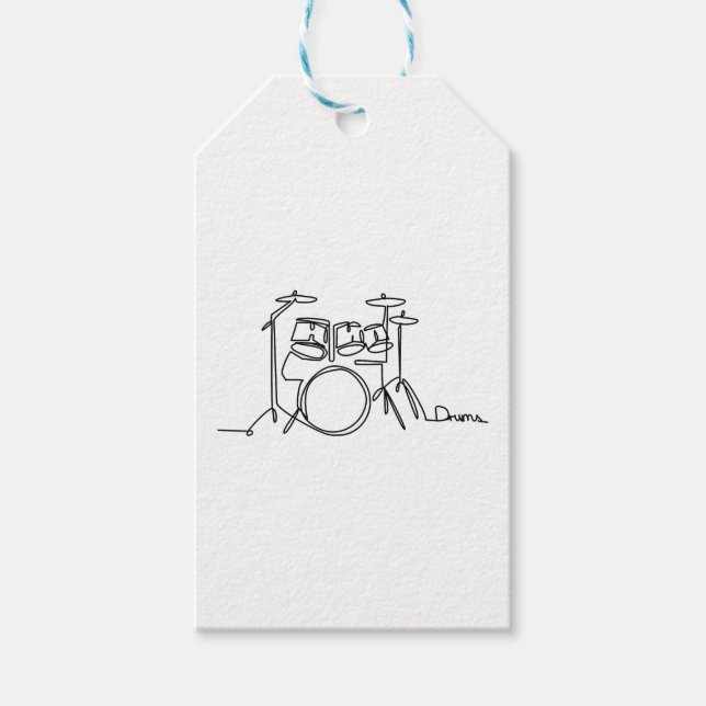 Drummer Music Design One-Line Drums Geschenkanhänger (Vorderseite)