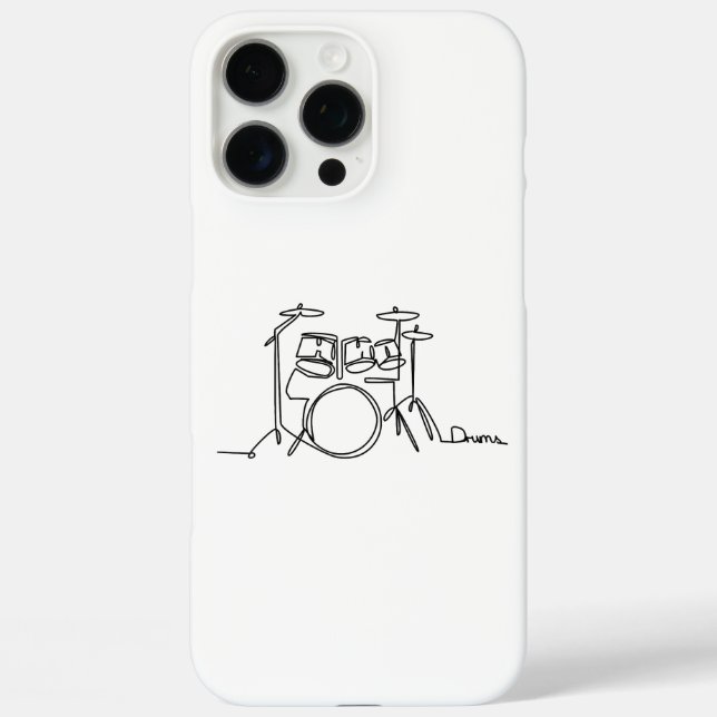 Drummer Music Design One-Line Drums iPhone 16 Pro Max Hülle (Rückseite)