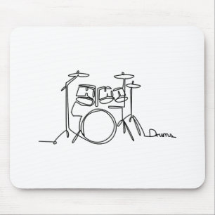 Drummer Music Design One-Line Drums Mousepad