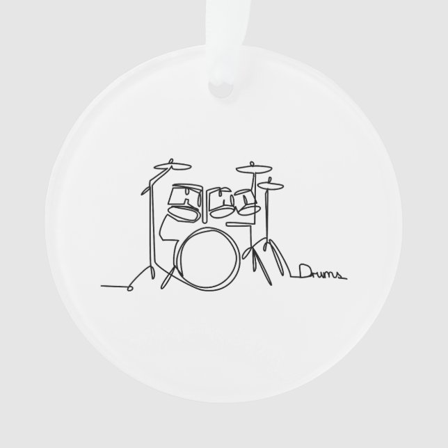 Drummer Music Design One-Line Drums Ornament (Vorderseite)