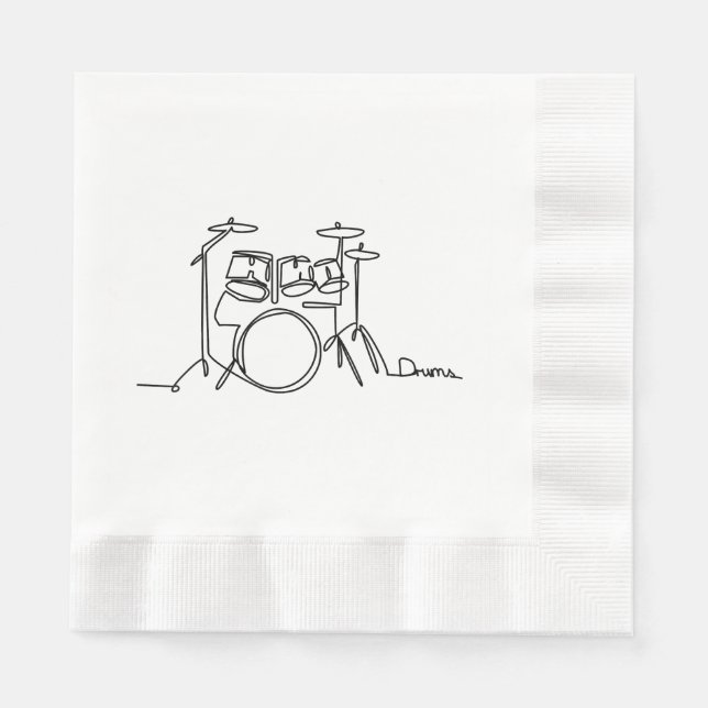 Drummer Music Design One-Line Drums Serviette (Vorderseite)
