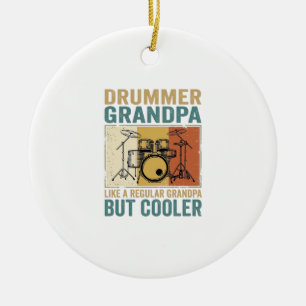 Drummer Opa wie ein normaler Opa, aber cooler  Keramik Ornament