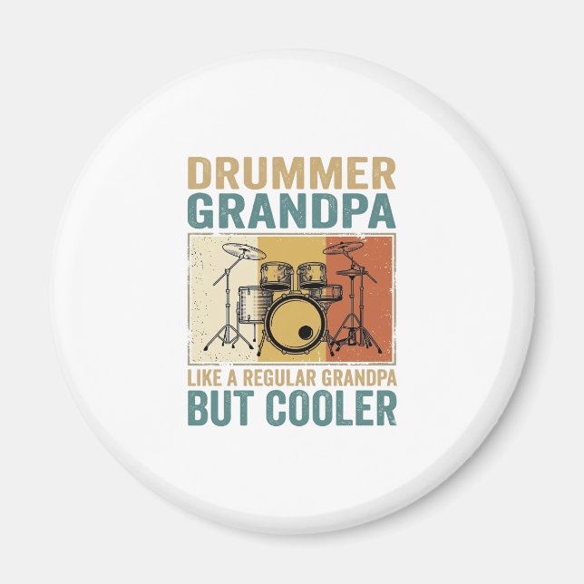 Drummer Opa wie ein normaler Opa, aber cooler  Magnet (Vorne)