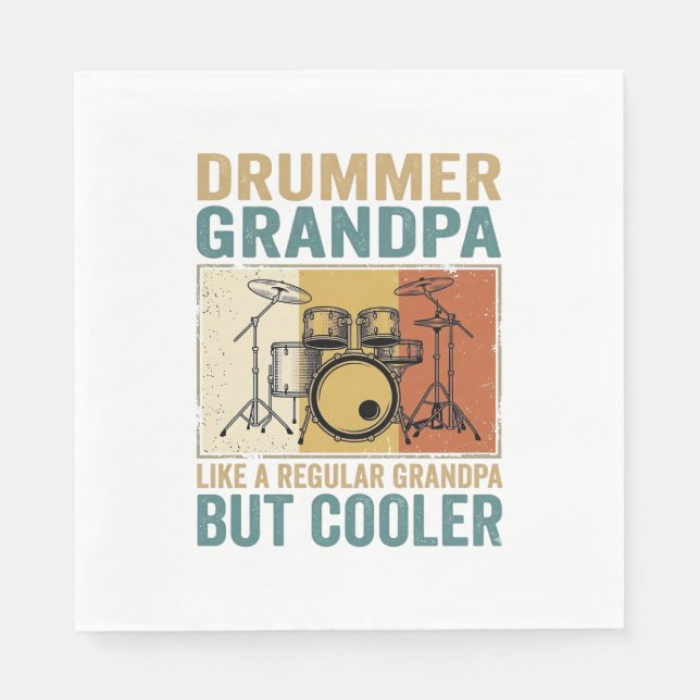 Drummer Opa wie ein normaler Opa, aber cooler  Serviette (Vorderseite)