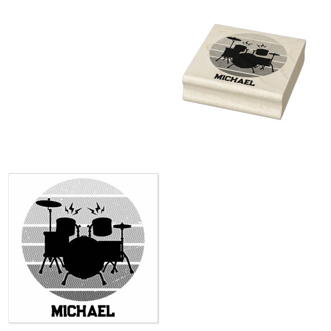Drummer Personalisiert Gummistempel (Stempel)