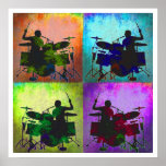 Drummer Pop art, Copyright Karen J Williams Poster<br><div class="desc">Drummer Pop Art</div>