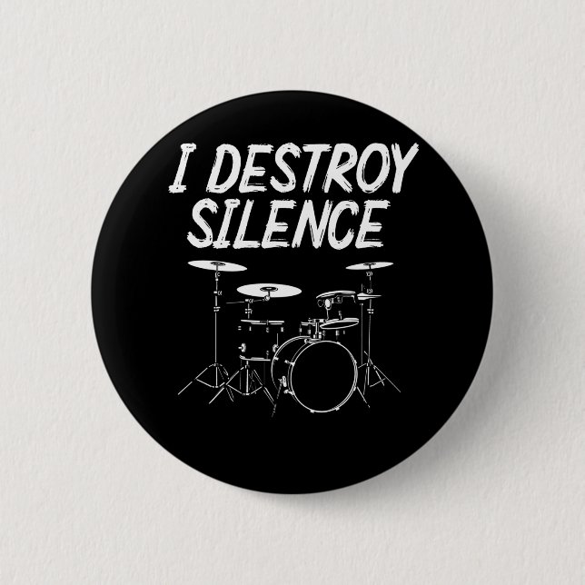 Drummer Quote Drumset Rock Band Drum Musiker Button (Vorderseite)