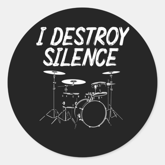 Drummer Quote Drumset Rock Band Drum Musiker Runder Aufkleber (Vorderseite)