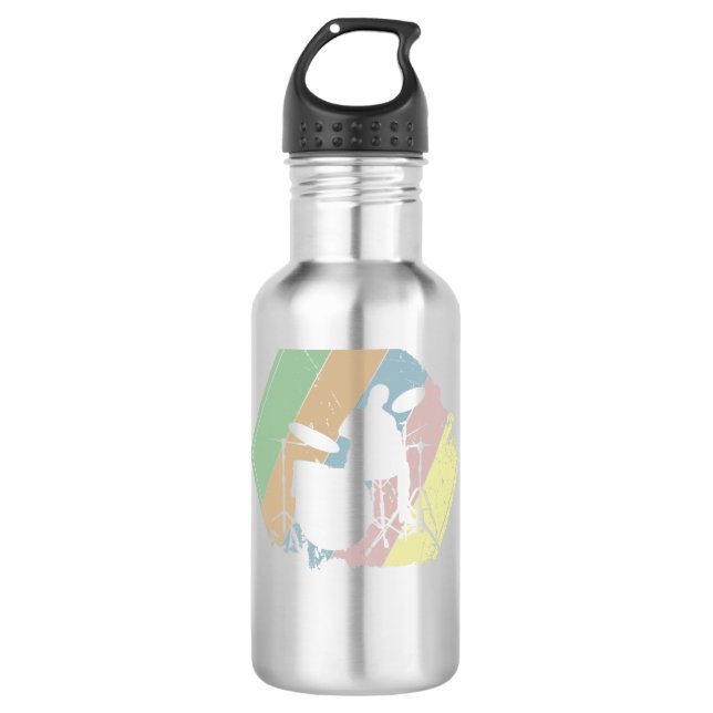 Drummer Retro Edelstahlflasche (Vorderseite)