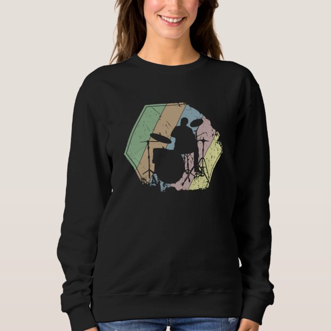Drummer Retro Sweatshirt (Vorderseite)