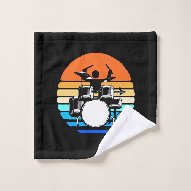 Drummer Retro Vintag Waschlappen (Waschlappen)