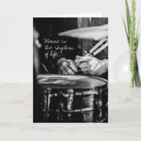 Drummer Rhythm Leben Geburtstag geklappte Grußkart