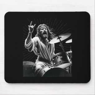 Drummer Rock Jesus Trommeln Mousepad