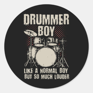 Drummer  Schlagzeug Runder Aufkleber