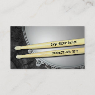 Drummer Snare et Sticks Carte de visite musicien
