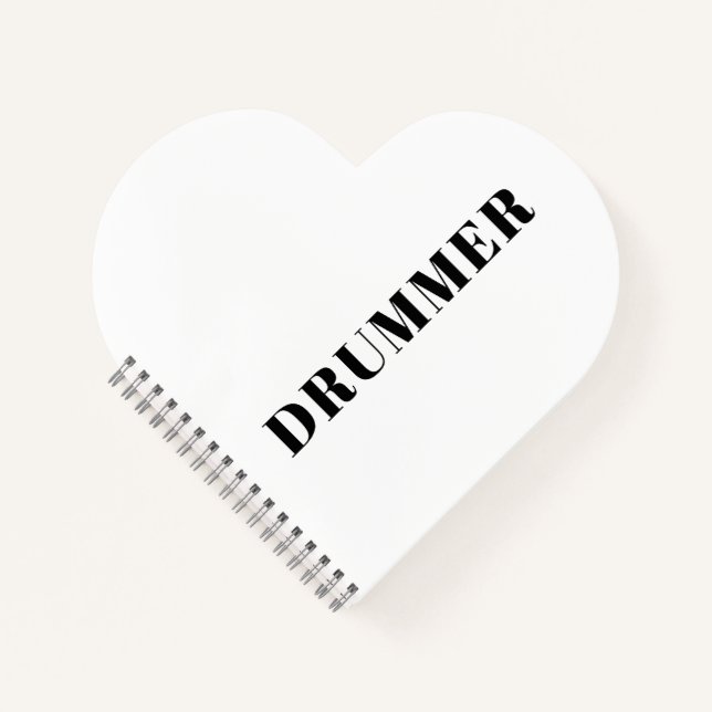 Drummer Spiralheft Notizbuch (Vorderseite)