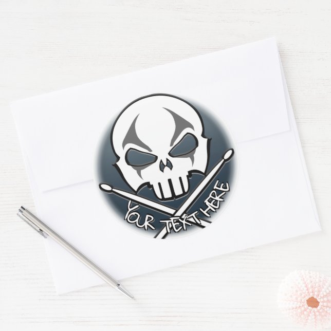 Drummer Stickers Personalisiert Rock & Roll Sticke (Umschlag)