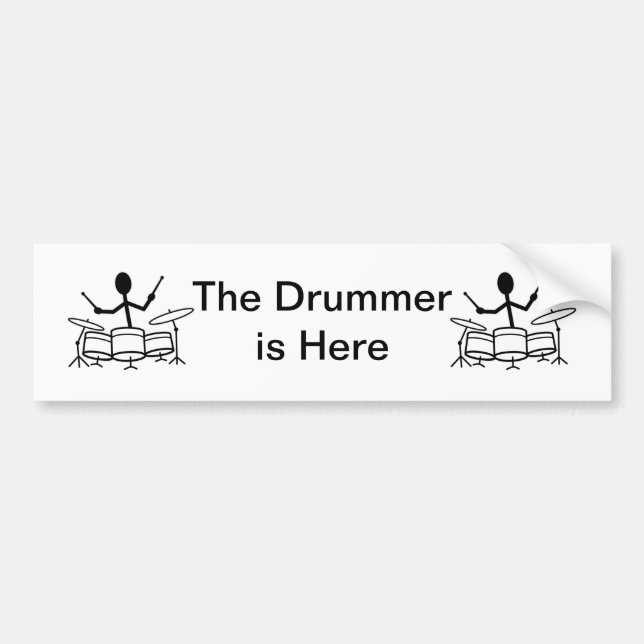 Drummer Strichmännchen Autoaufkleber (Vorne)