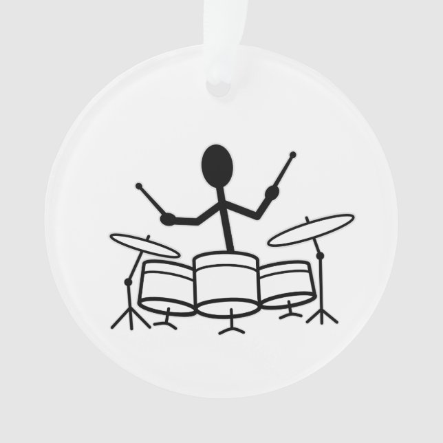 Drummer Strichmännchen Ornament (Vorderseite)