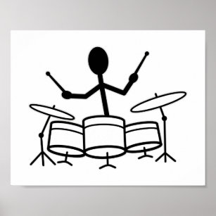 Drummer Strichmännchen Poster