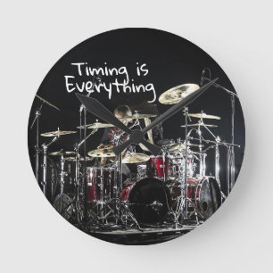Drummer Timing ist alles Musiker Rhythmus Runde Wanduhr
