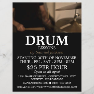 Drummer, Trommelunterricht Werbung Flyer