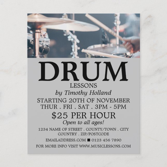 Drummer, Trommelwerbung Flyer (Vorne)