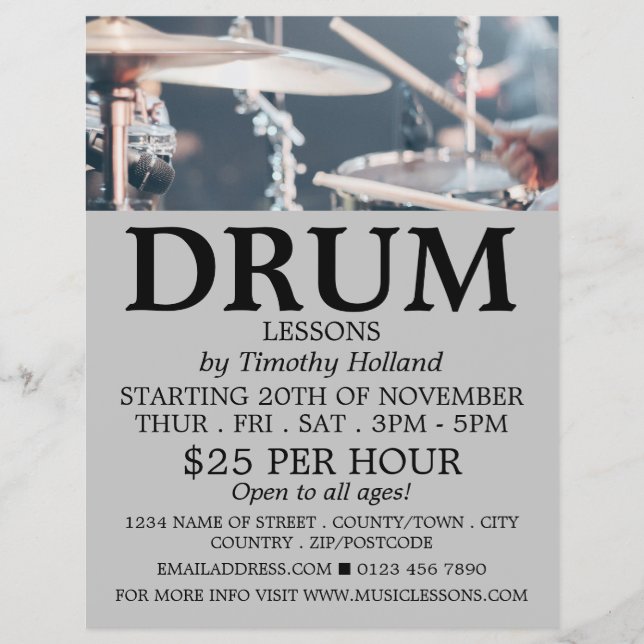 Drummer, Trommelwerbung Flyer (Vorne)