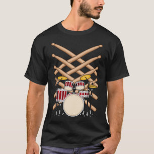 Drummer und Baseball-Player-Trommel Musical Instru T-Shirt
