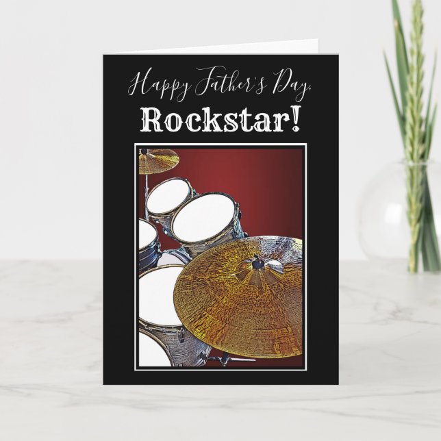 Drummer Väter Day Musician Card Trommeln Karte (Vorderseite)