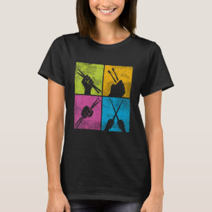 Drummer Vintag Retro Fist & Drum Sticks 7 T-Shirt