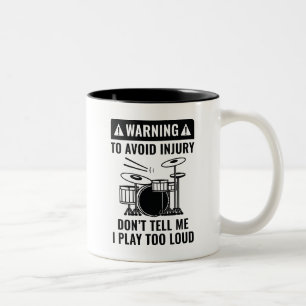 Drummer Warning Zweifarbige Tasse