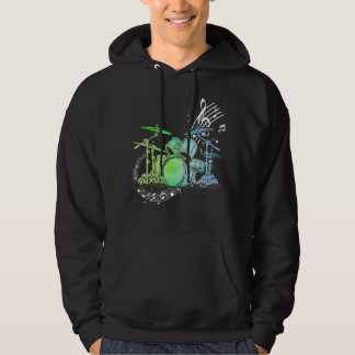 Drummer Watercolor Drummer Musiker Drumsticks Hoodie