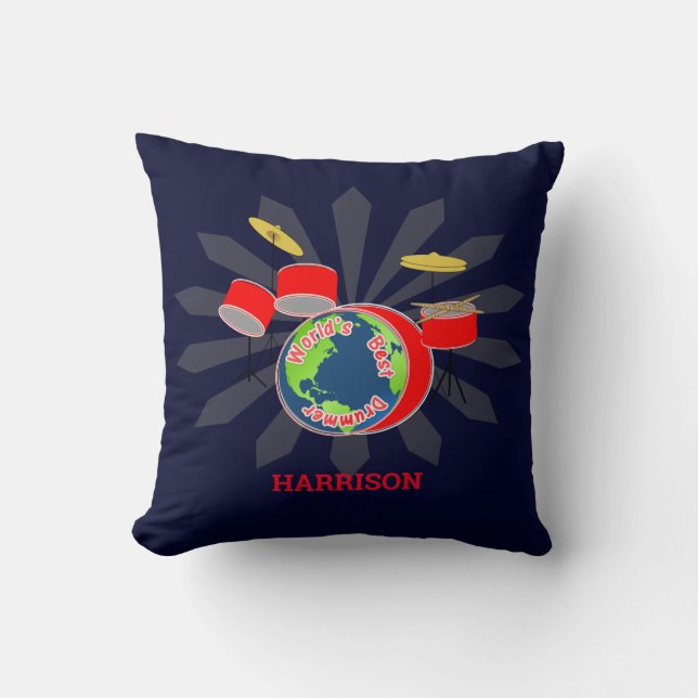 Drummer Worlds Bestes Funny Personalisiert Kissen (Vorderseite)