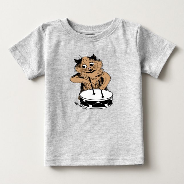 Drummerkatze Baby T-shirt (Vorderseite)
