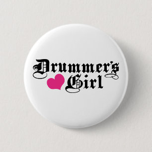 Drummermädchen Button
