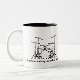 Drummers Use Their Heads Zweifarbige Tasse