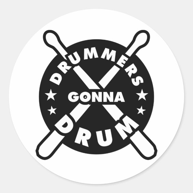 Drummes Gonna Drum Runder Aufkleber (Vorderseite)