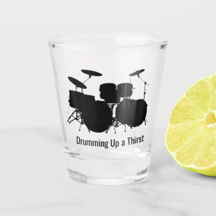 Drumming Drum Set Design Shotglas Schnapsglas