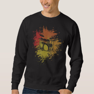 Drumming Drum Set farbenfroh für Trommler und Perk Sweatshirt