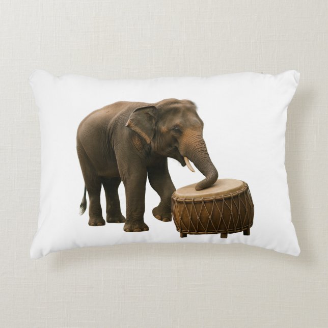 Drumming Elephant Pil Dekokissen (Vorderseite)