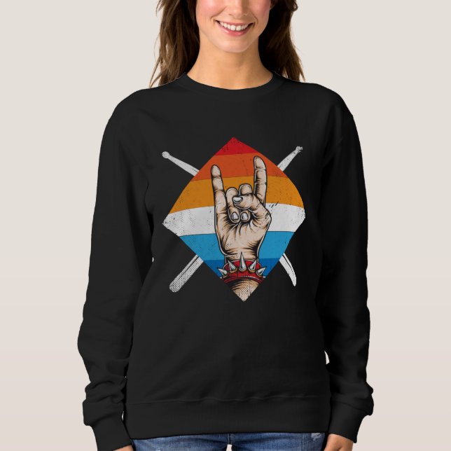 Drumming Fans Drum Music & Drummer Sticks Drummer Sweatshirt (Vorderseite)