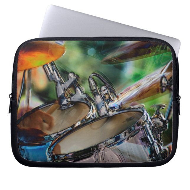 Drumming in Aktion Laptopschutzhülle (Vorderseite)