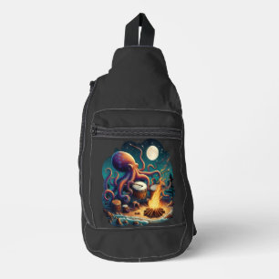 Drumming Octopus am Campfire Crossbody Bag