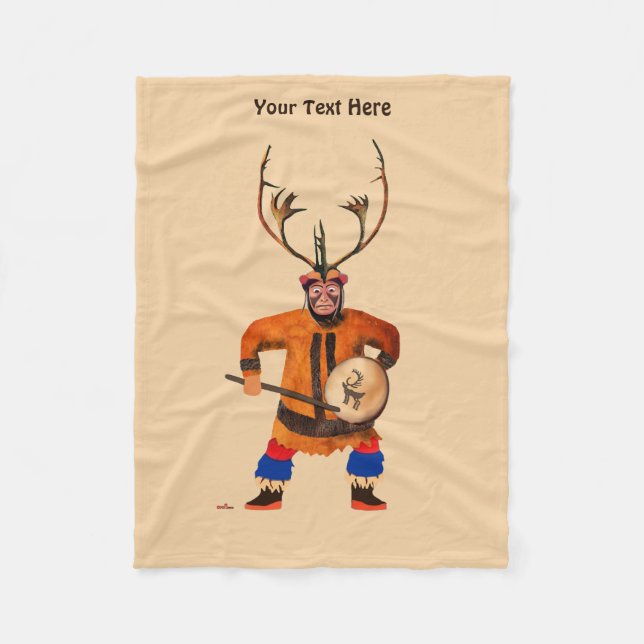 Drumming Shaman Fleecedecke (Vorderseite)