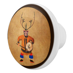 Drumming Shaman Keramikknauf